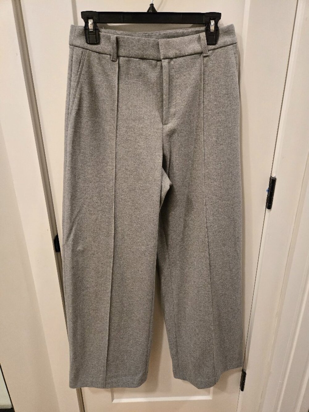 Women's Brushed Jersey Wide Pants Light Gray Sz M